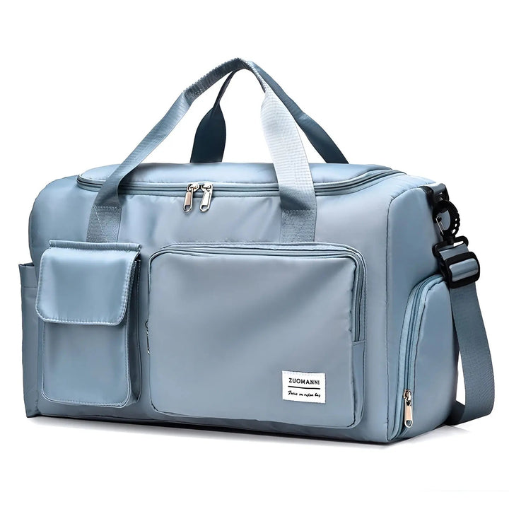 Ready for adventure: unisex waterproof travel duffel bag, essential for weekend trips.