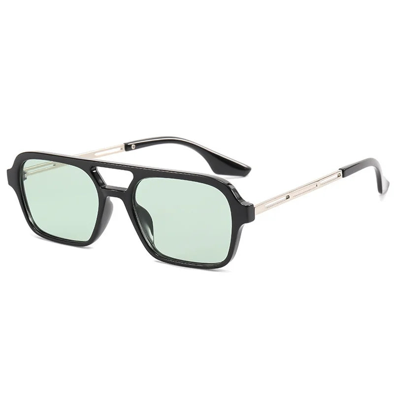 Stylish unisex sunglasses protecting eyes, perfect for beach days or city strolling in the sun.