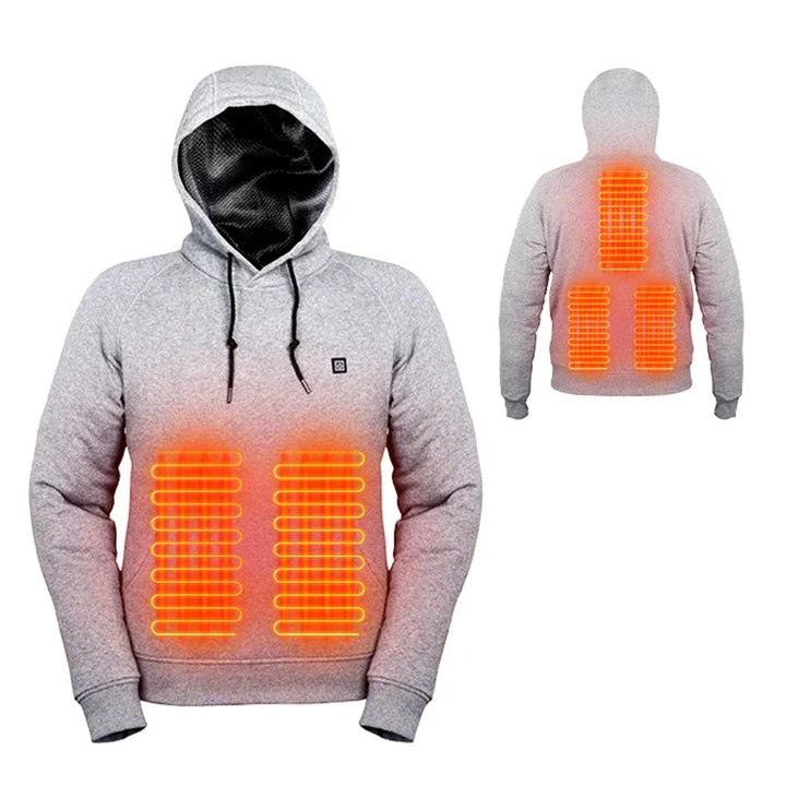 ThermaHoodie unisex heated hoodie in a relaxed pose, emphasizing coziness.