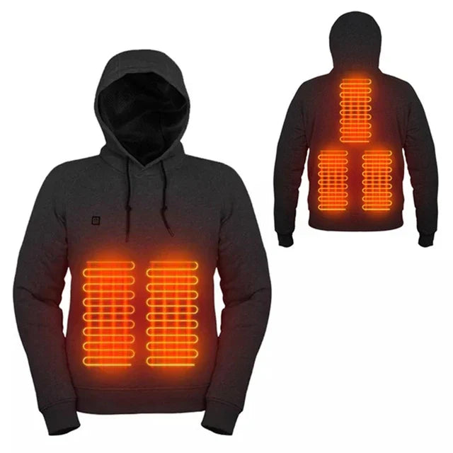 Unisex ThermaHoodie heated jacket, perfect for cold weather and outdoor adventures.