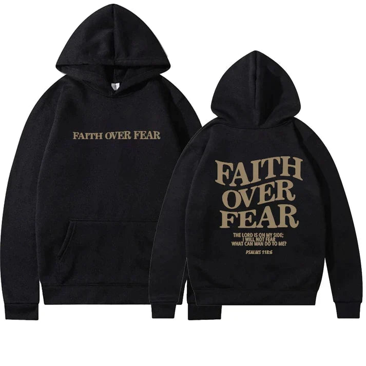 Psalm 118:6 'Geloof Over Angst' unisex hoodie. Fearless fashion & religious apparel for daily wear.