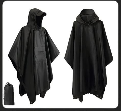 Unisex lightweight & packable rain poncho, ideal for outdoor activities, camping, and hiking. Waterproof protection.