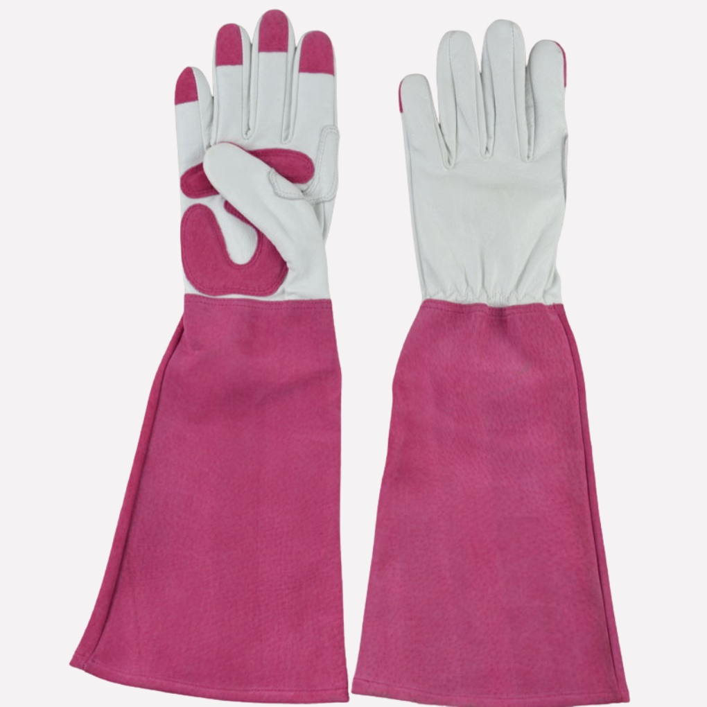 Durable long gardening gloves, unisex, offering full arm & hand protection for all outdoor garden projects.