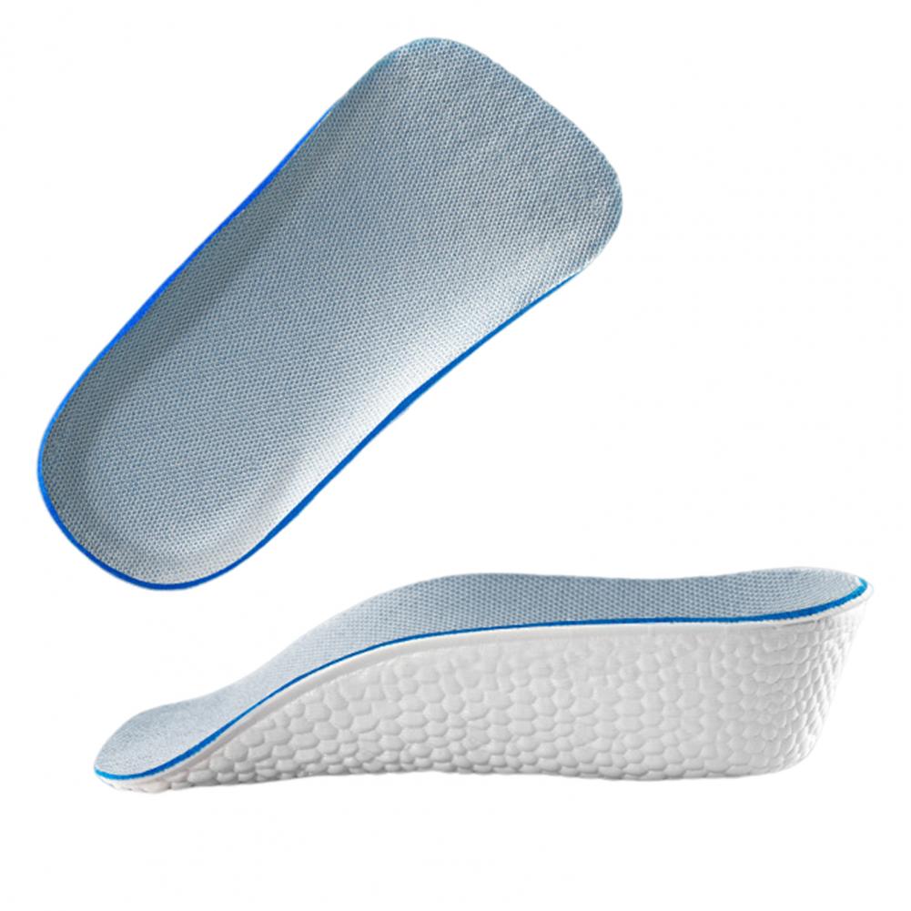 Comfortable shoe inserts offering a subtle height lift and ergonomic foot support for unisex wearers.