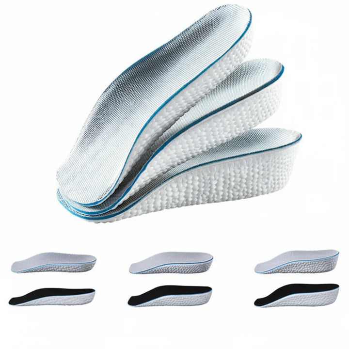 Premium orthopedic insoles for height lift, foot support, and pain relief. Unisex shoe inserts for comfort.