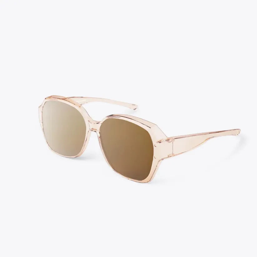 Black frame polarized over-glasses sunglasses for effective UV eye protection & improved clarity.
