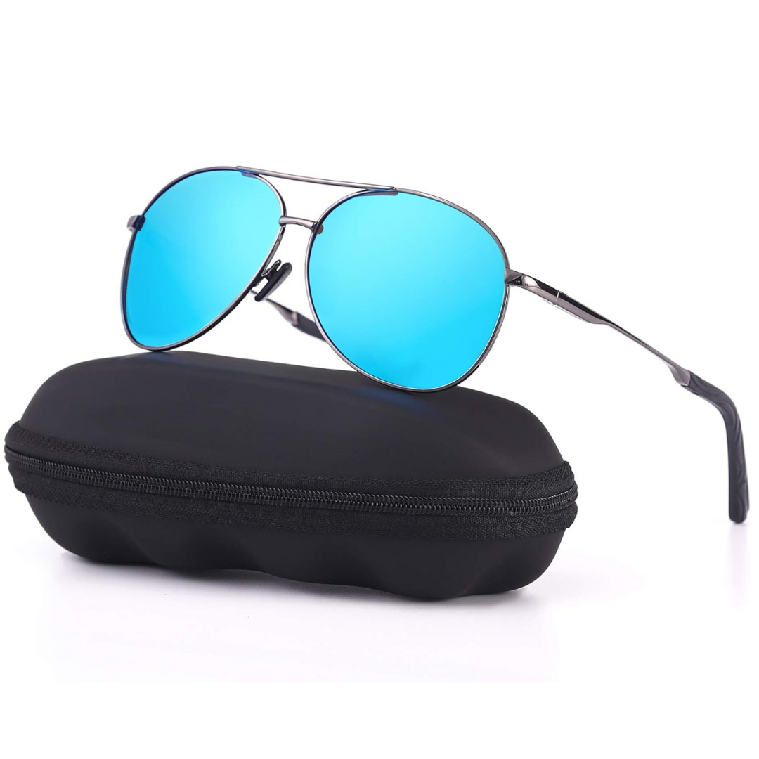 Sleek polarized aviator sunglasses, unisex design, perfect for driving, summer & outdoor activities.
