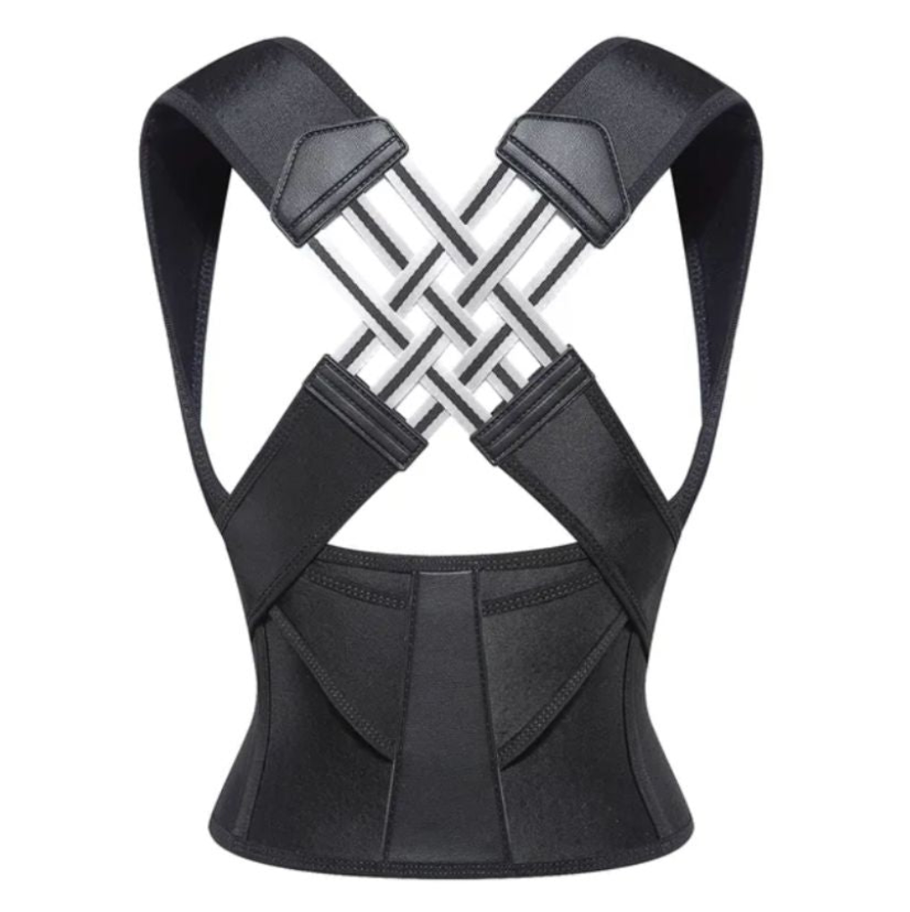 Unisex posture corrector for back & shoulder support, ergonomic design for improved spine alignment & comfort.