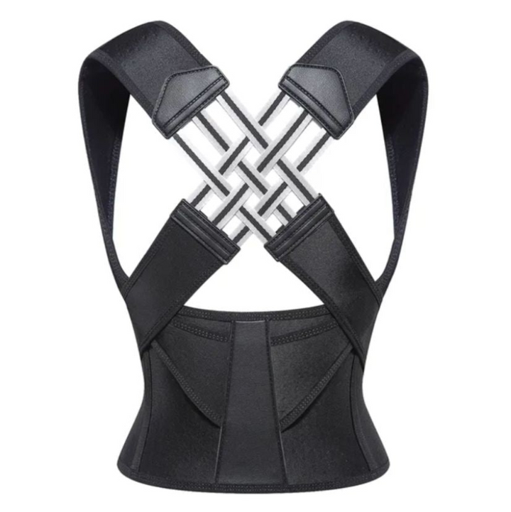 Unisex posture corrector for back & shoulder support, ergonomic design for improved spine alignment & comfort.