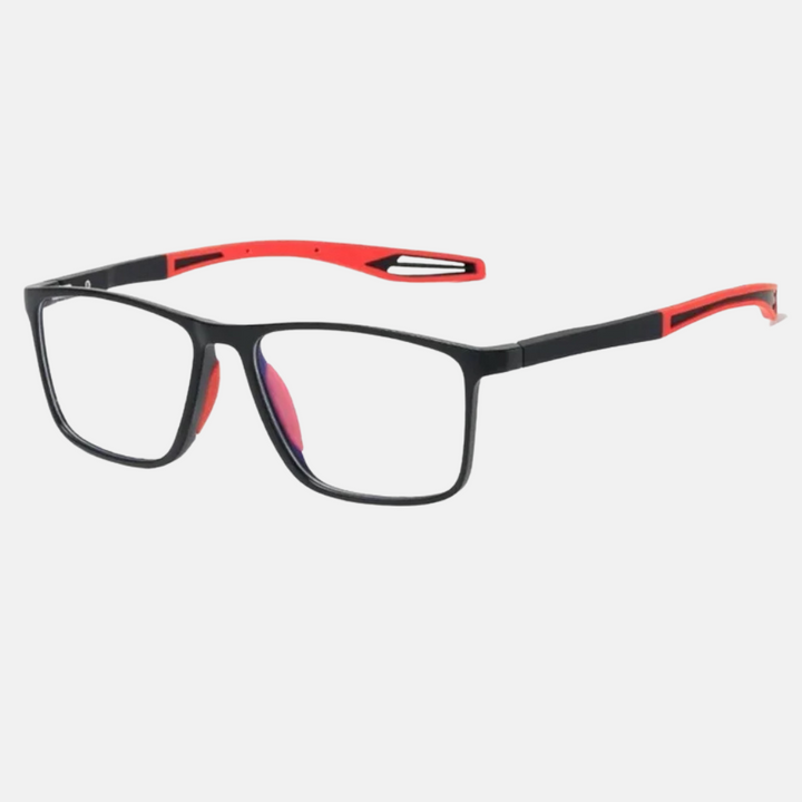 Lightweight plastic frame reading glasses, ideal for unisex sport use.