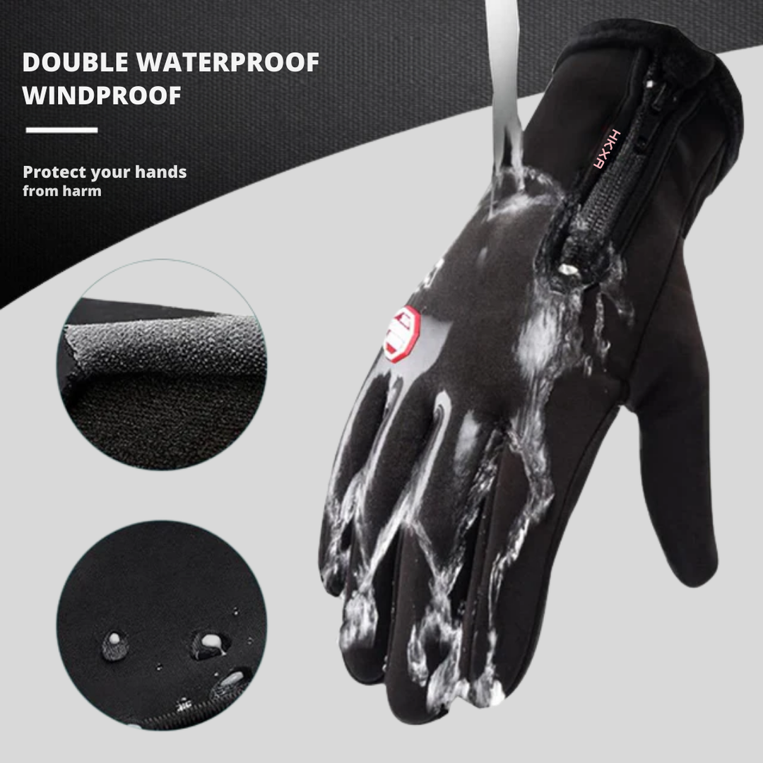 Durable unisex winter thermal gloves for cyclists & skiers. Ideal cold weather hand protection.