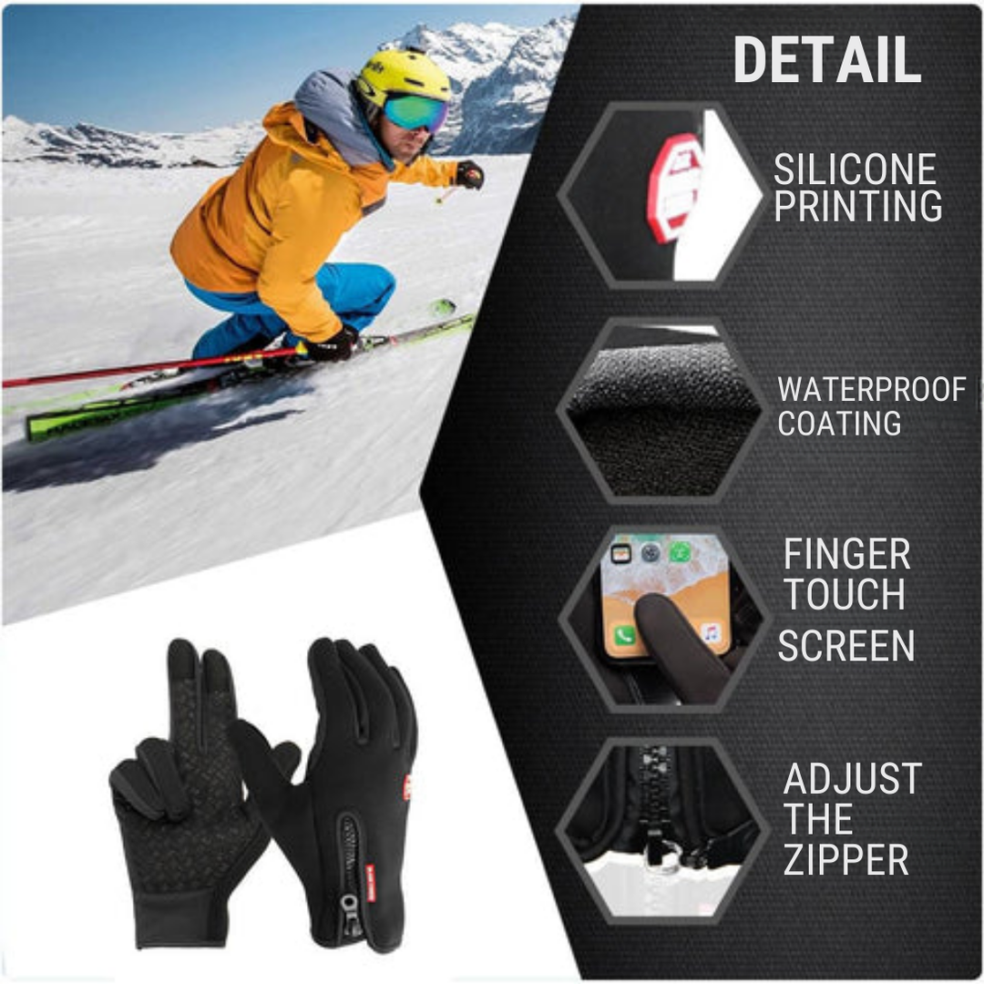 Warm unisex thermal gloves perfect for winter cycling, skiing, and outdoor snow activities.