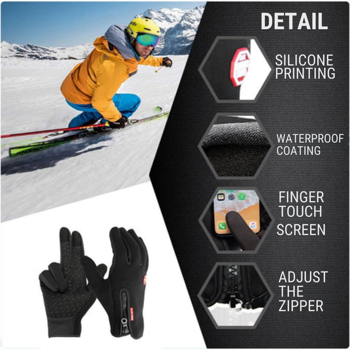 Warm unisex thermal gloves perfect for winter cycling, skiing, and outdoor snow activities.