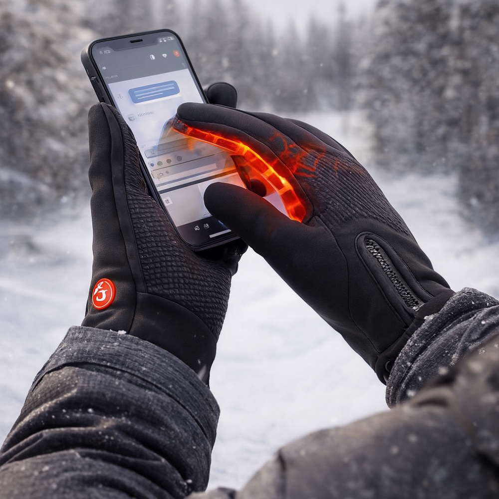 Unisex USB heated winter gloves for men and women, touchscreen compatible.