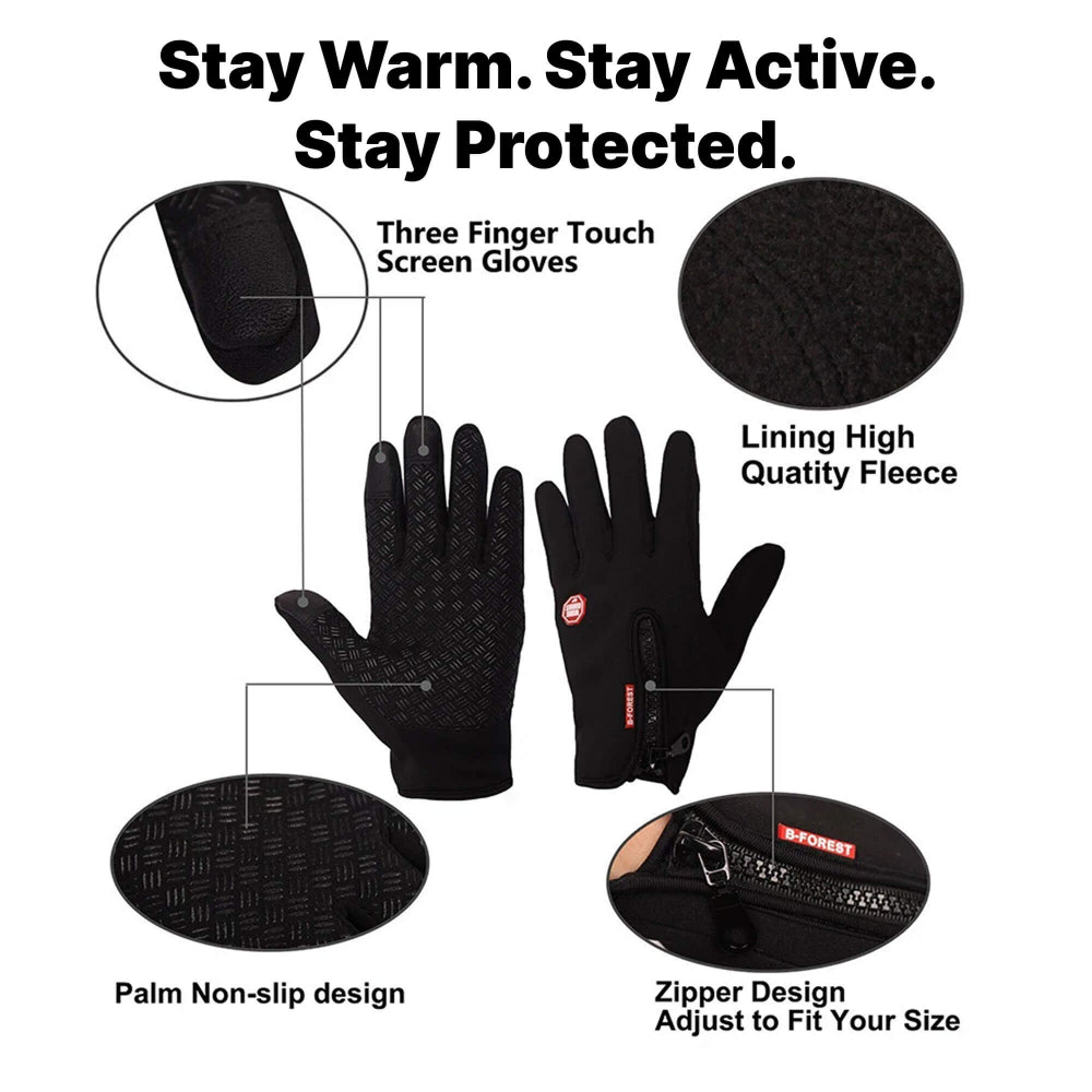 Unisex heated winter gloves, perfect for keeping hands warm in cold weather.