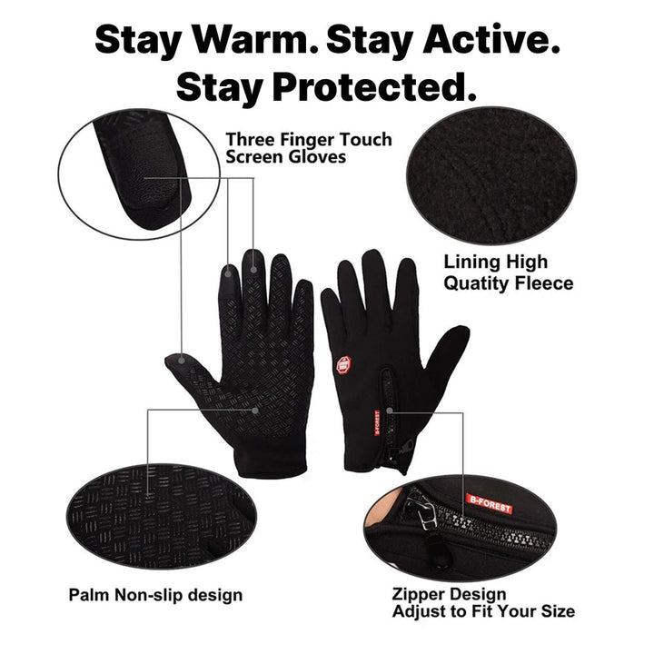 Unisex heated winter gloves, perfect for keeping hands warm in cold weather.