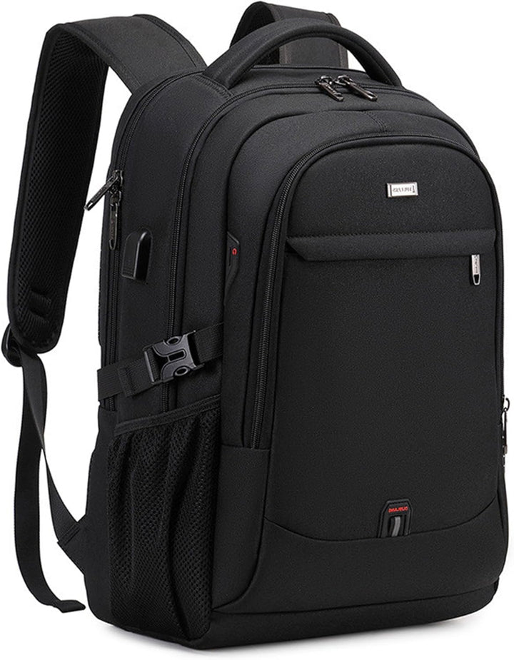 Unisex water-resistant laptop backpack, ideal for daily commute & travel. Durable, organized compartments for essentials.