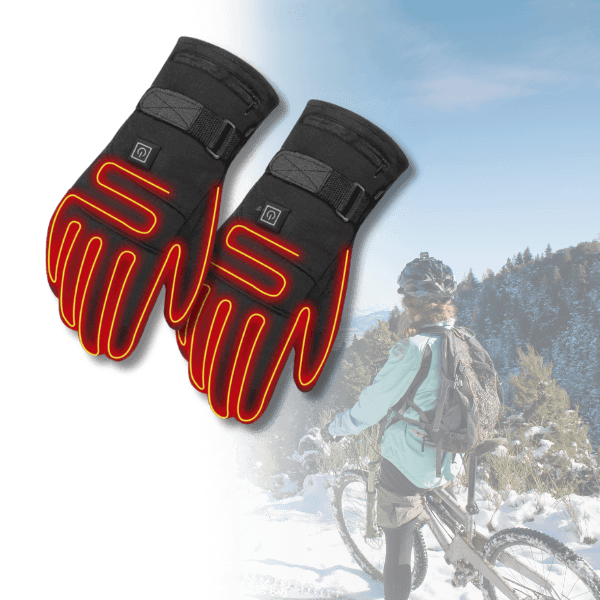 Unisex waterproof electric heated gloves for extreme cold weather, ideal for winter sports.