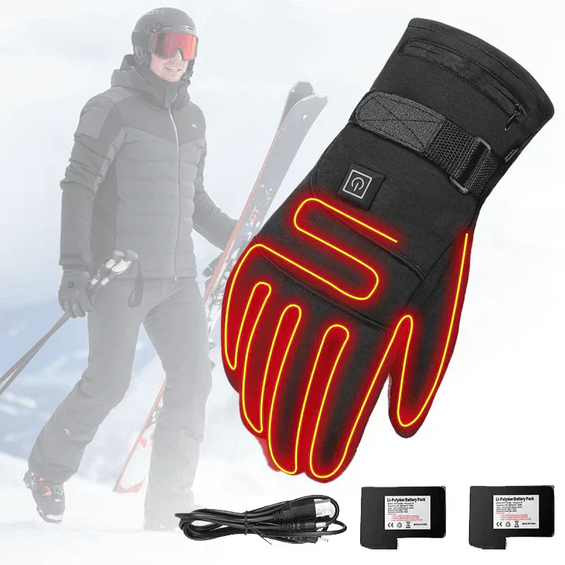 Versatile waterproof electric heating gloves, great for motorcycling, skiing, hiking in cold weather.