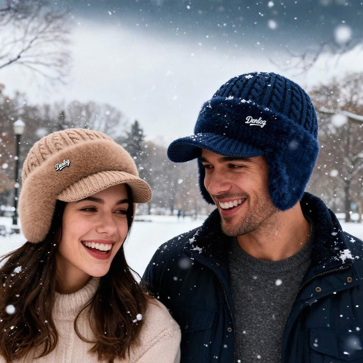 Unisex winter trapper hat with warm ear flaps, perfect for cold weather.