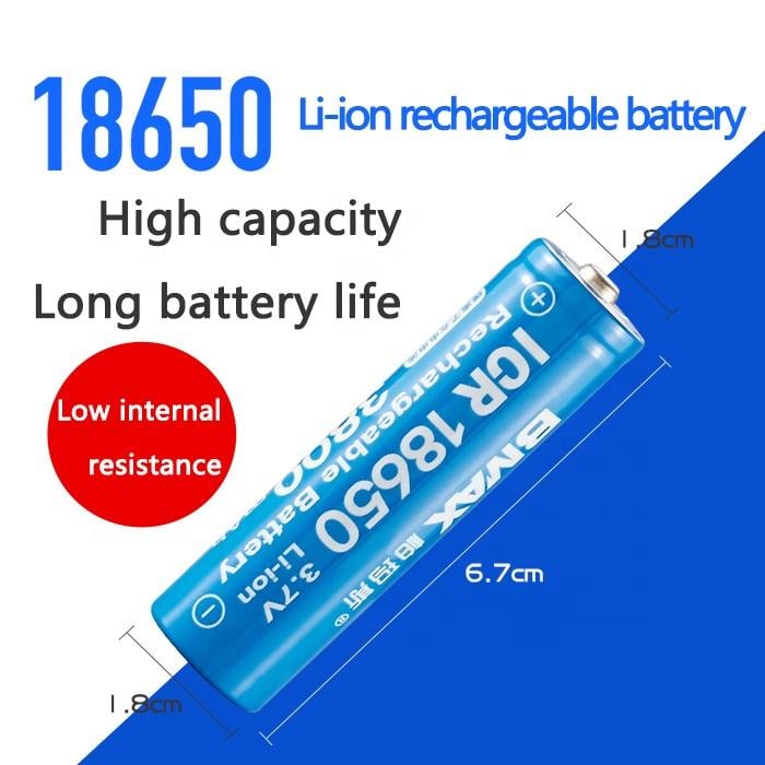 18650 lithium-ion rechargeable batteries (2-pack) offering high capacity for sustained power.