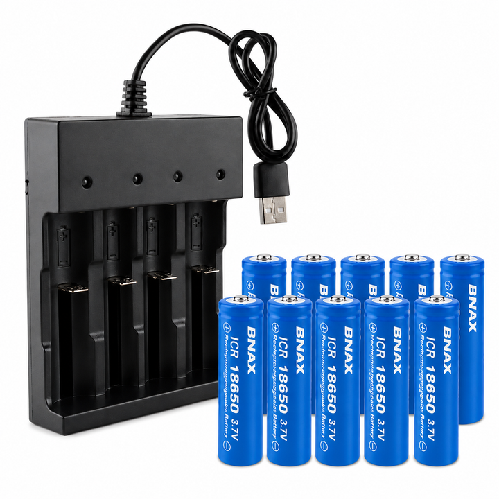 Durable 18650 high-capacity rechargeable Li-ion batteries (2-pack) for reliable electronic power.