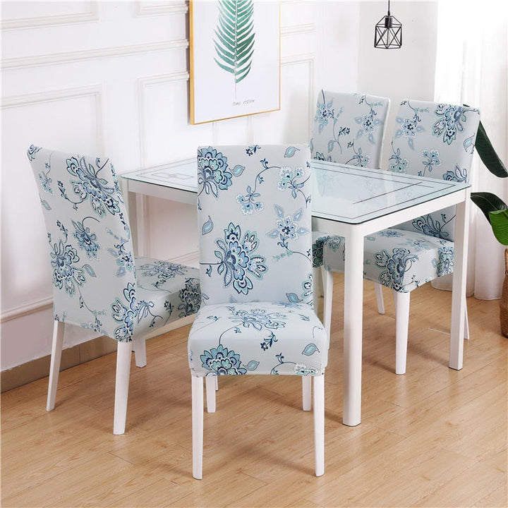 Universal fit dining chair slipcover, stretchable furniture protector.