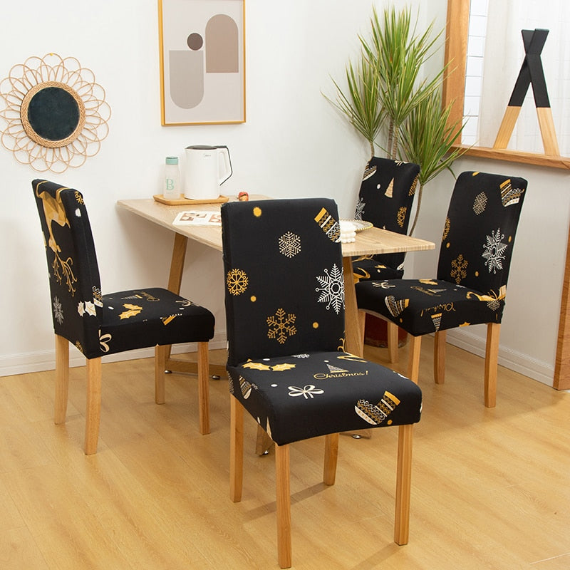 Easy-fit elastic dining chair cover, furniture protection & home decor.