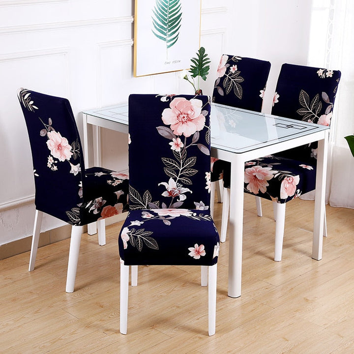 Universal dining chair cover, durable stretch fabric, kitchen decor.