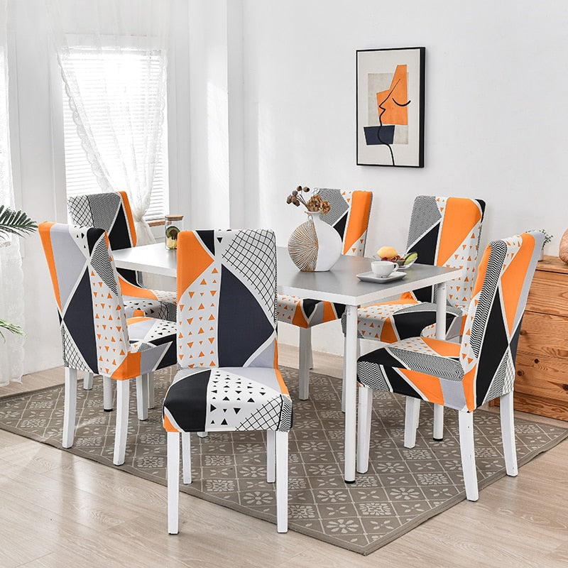 Spandex dining chair cover, universal fit, elegant home style update.