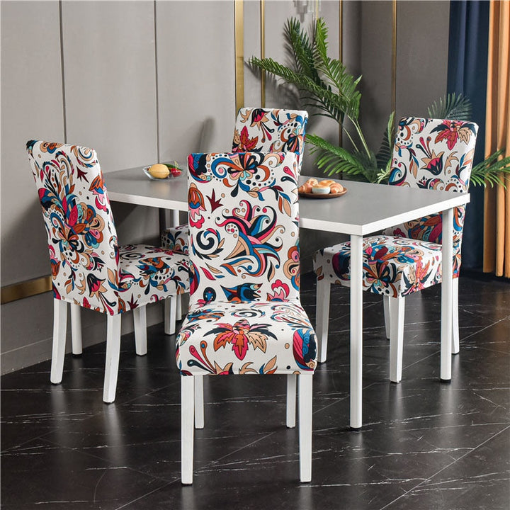 Durable spandex dining chair slipcover, universal fit, home style.