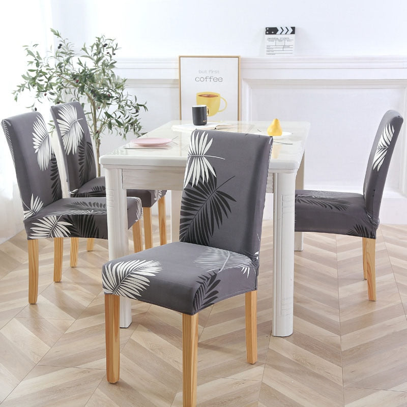 Modern dining chair cover, elastic & easy-fit for kitchen style renewal.