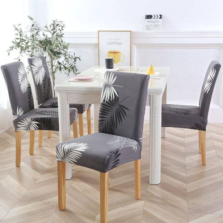 Modern dining chair cover, elastic & easy-fit for kitchen style renewal.