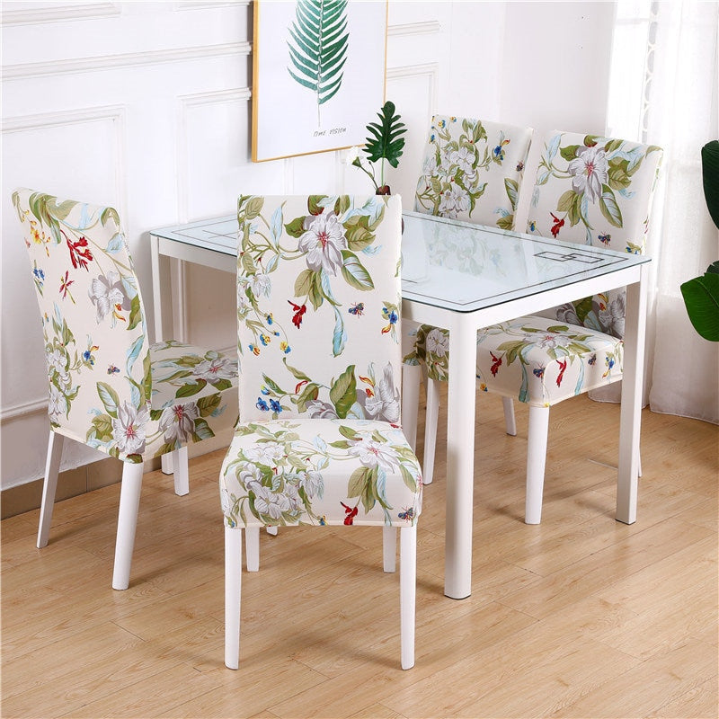 Stretch dining chair protector, universal fit, instant home style refresh.