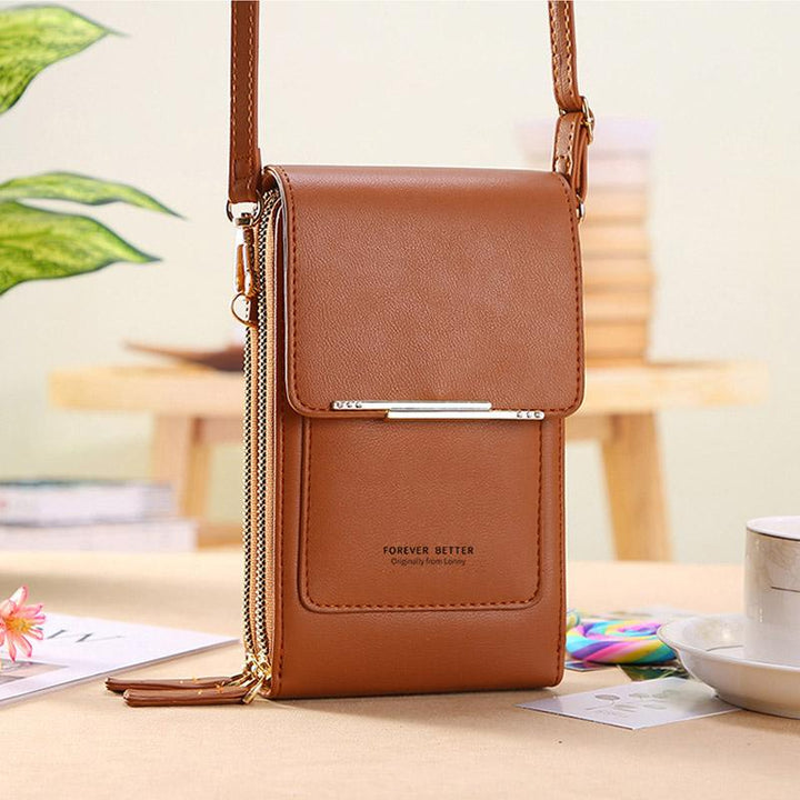 Stylish mini crossbody phone purse for women, ideal for travel and keeping essentials close.