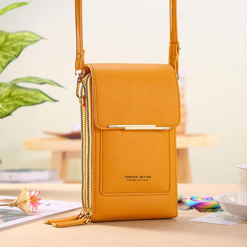 Chic women's universal phone case bag, a hands-free shoulder accessory for modern lifestyles.