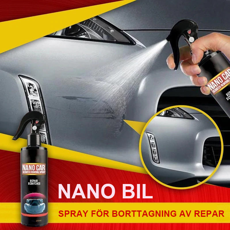 Nano ceramic scratch removal spray for cars. Provides paint protection & hydrophobic coating for a lasting shine.