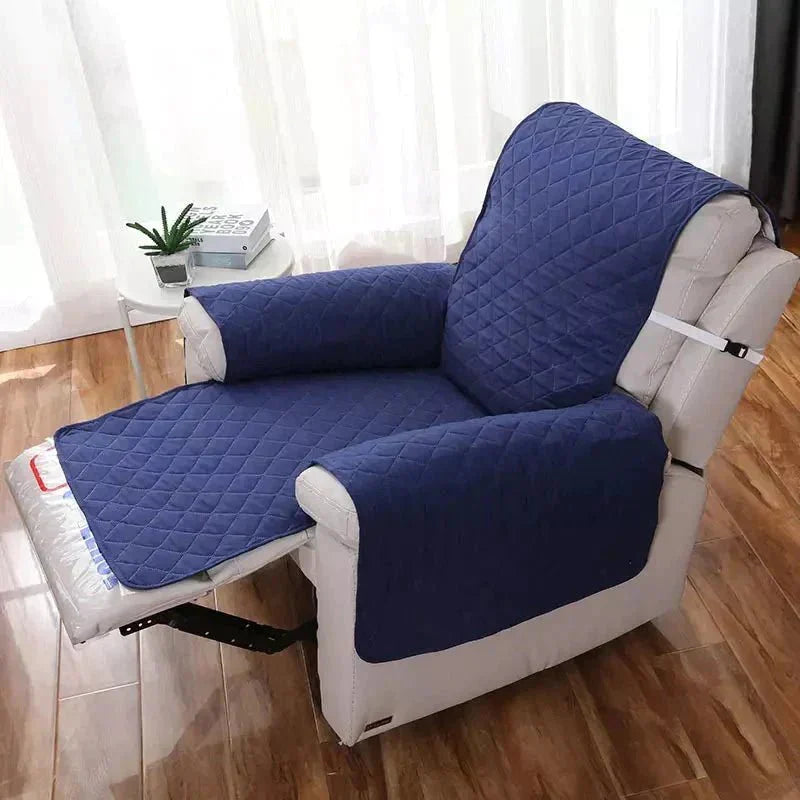 Removable stretch armchair cover, easy-clean polyester furniture protector for busy homes.