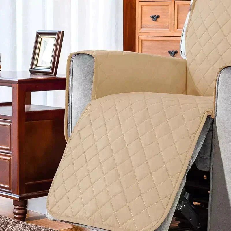 Practical stretch armchair cover, durable polyester slipcover, protects against spills & pets.