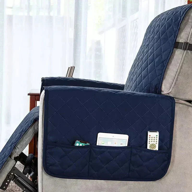 Soft polyester stretch armchair cover, easy installation, refreshes old chairs instantly.