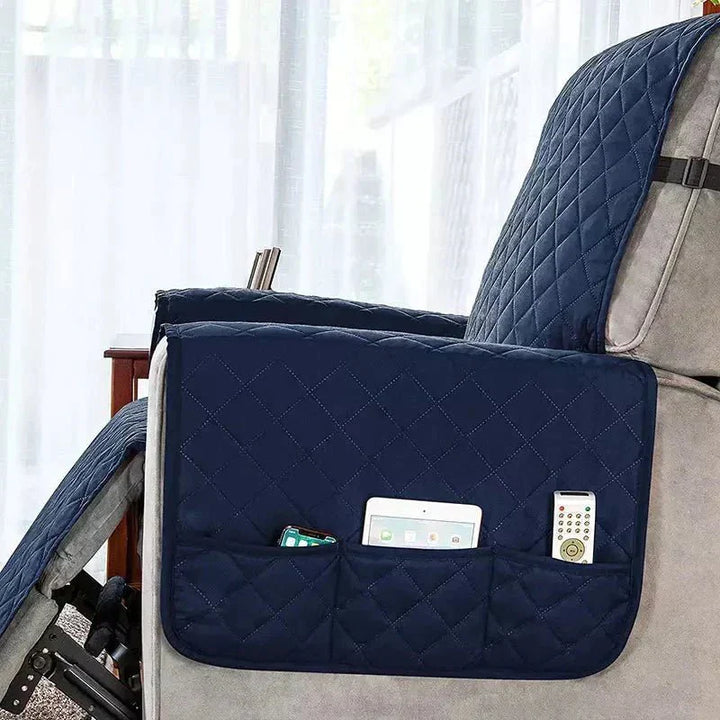 Soft polyester stretch armchair cover, easy installation, refreshes old chairs instantly.