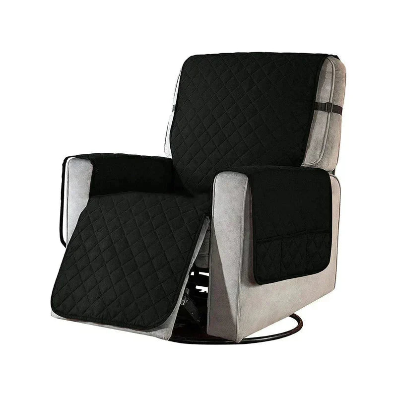 Durable polyester stretch armchair cover, easy-fit furniture protector for living room decor.