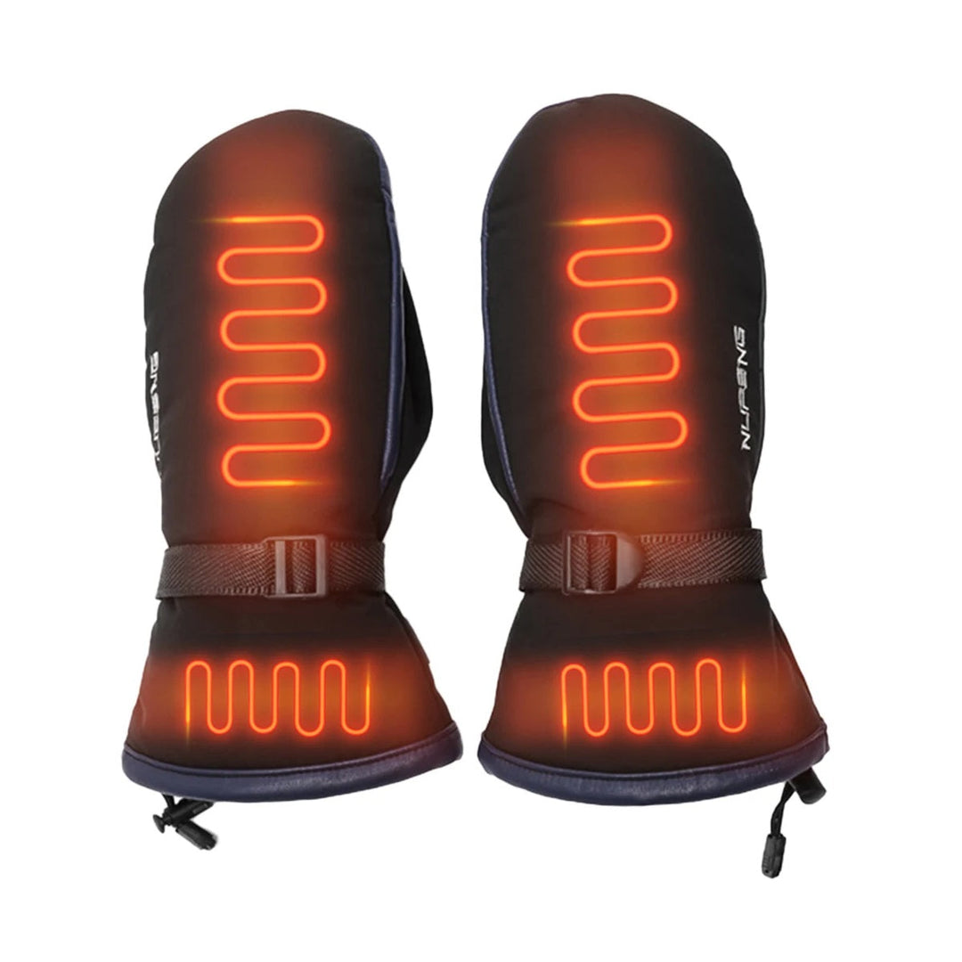 Unisex USB electric heating gloves for winter outdoor activities, keeping hands warm.