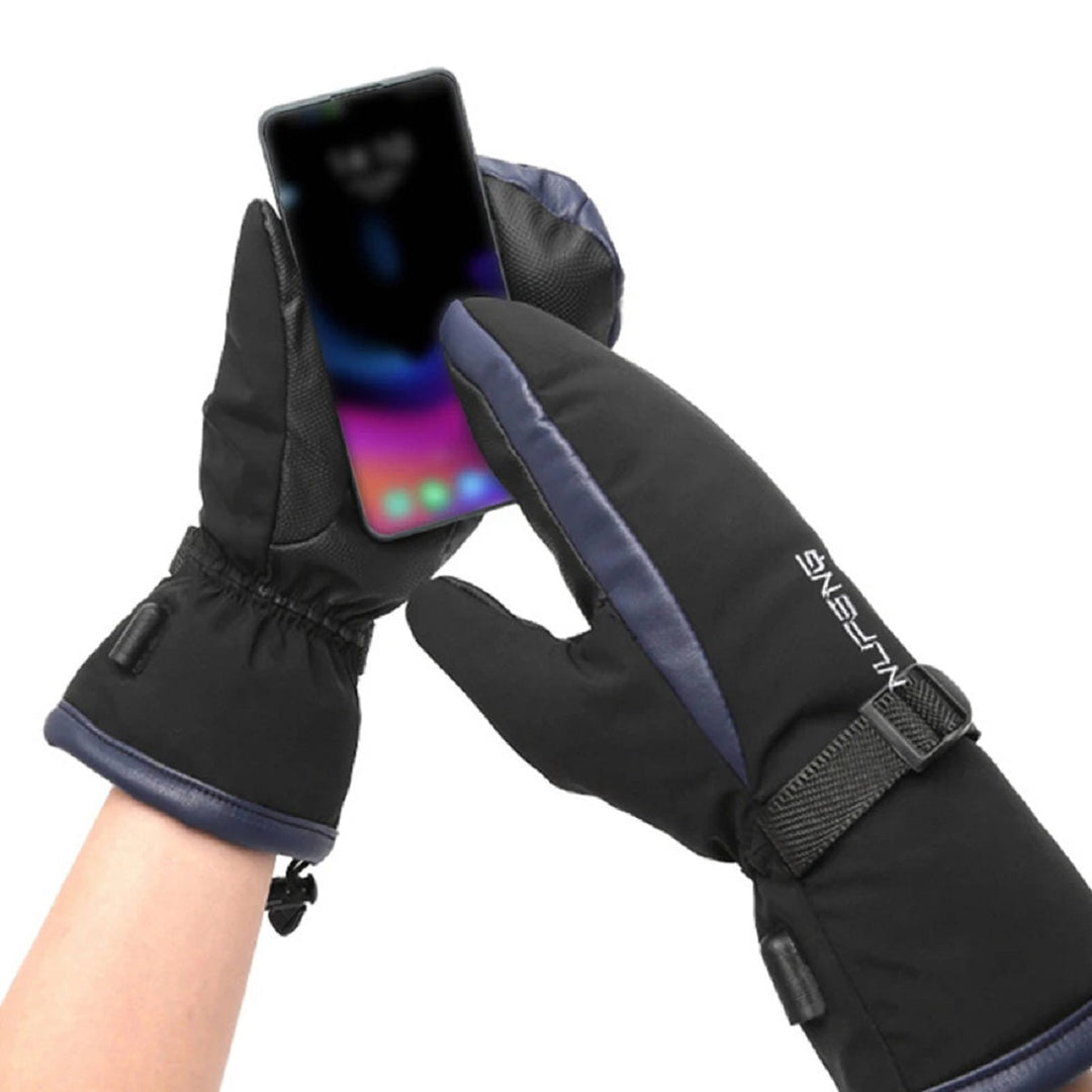 Warm USB electric heating gloves for winter hiking, skiing, and cold weather activities.