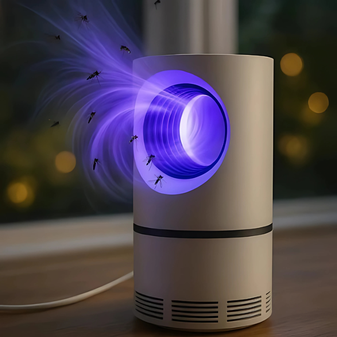 Electric UV insect trap lamp, silent mosquito & bug killer for effective indoor pest control.