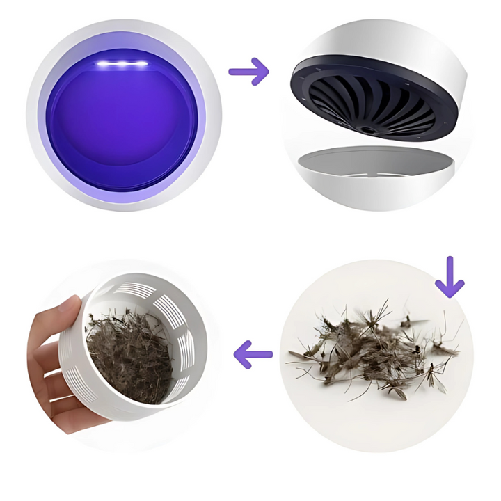 Modern silent electric UV insect killer, a non-toxic mosquito & fly trap for indoor home defense.