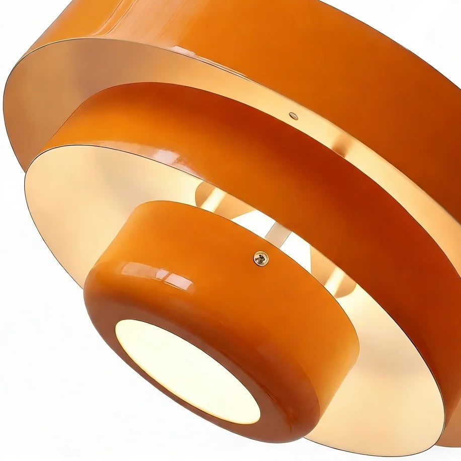 Stylish tiered round macaron ceiling light, minimalist lamp for modern entryways.