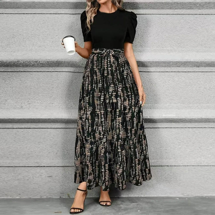 Women's High Waist Floral Print Maxi Dress