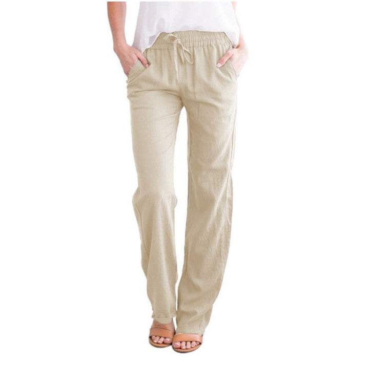 Women's lightweight summer trousers, relaxed fit, perfect for warm weather comfort & casual style.