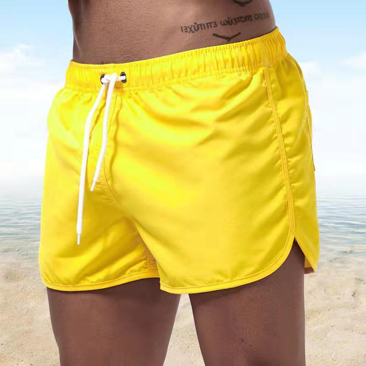 Men's summer fast-dry beach shorts. Comfortable swimwear with pockets & elastic waist. Stylish wave design.
